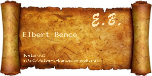 Elbert Bence névjegykártya